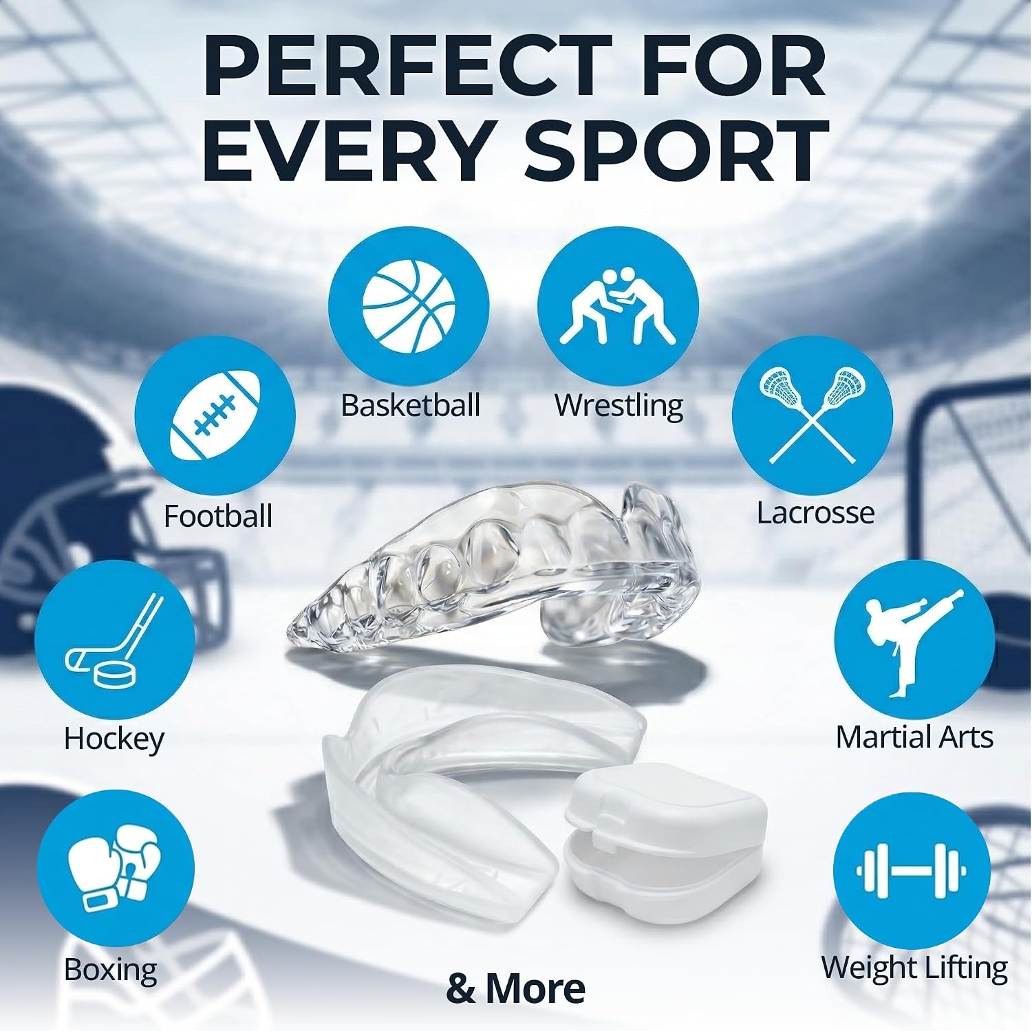 Professional Sport Mouth Guards- 2 Pack - No BPA - Safe Clear Color - No Color Additive - Athletic Teeth Mouth Guards - Fit Any Mouth Size - Custom Fit - Free Carrying case Included - Image 6