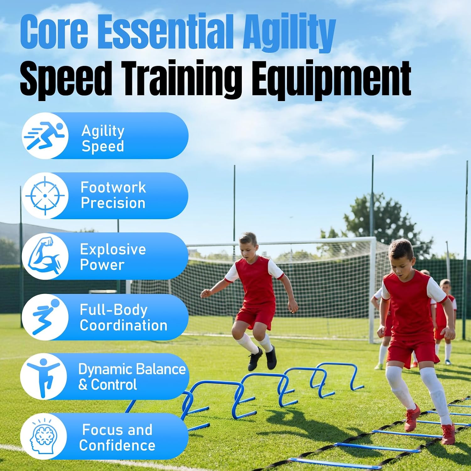 Agility Ladder,Soccer Training Equipment Set,20ft Speed Ladder,4 Agility Hurdles,Football Basketball Training Equipment,Football Accessories for Kids Youth Adults | Footwork, Speed & Agility Training - Image 7