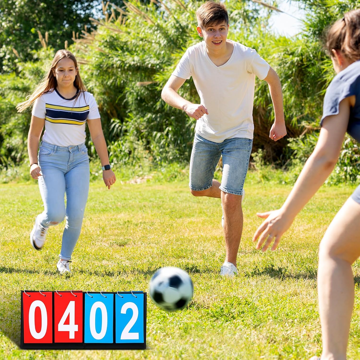 Hiboom Portable Scoreboard Flipper Table Top Score Keeper Waterproof 4 Digital Scoreboard Flipper for Basketball Soccer Tennis Volleyball Cornhole Sports Games P. E Classroom Activities - Image 6