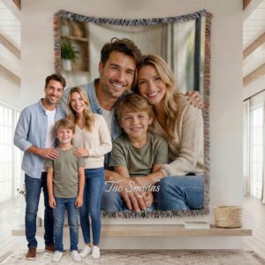Custom Woven Photo Tapestry Blanket...