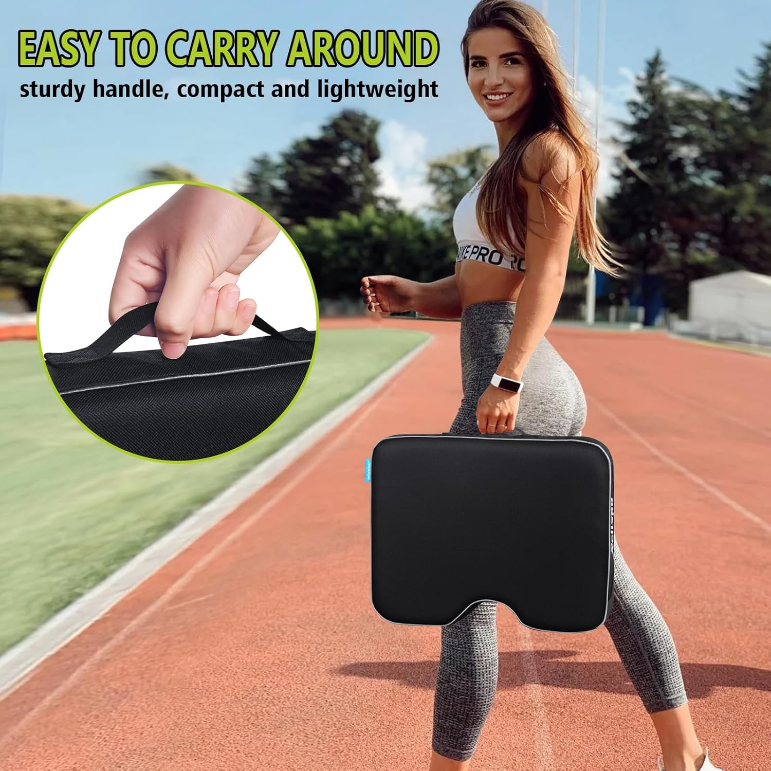 Stadium Seat Cushion for Bleachers, 2-in-1 Reversible Soft & Firm | Bleacher Cushion with Memory & High-Density Foam, Ergonomic Non-Slip Design, Portable for Indoor & Outdoor Sports, Events - Image 5