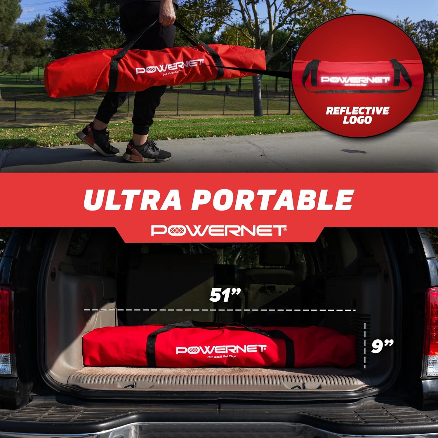 PowerNet Soccer Goal for Backyard, 3Mx2M / 6x4 / 8x4 / 12x6 / 14x7 /18.5x6.5 / 21x7 / 24 x 8 Portable Soccer Net, Sports & Outdoors Training Equipment, Quick Setup 1 Goal & Zipper Storage Bag - Image 5