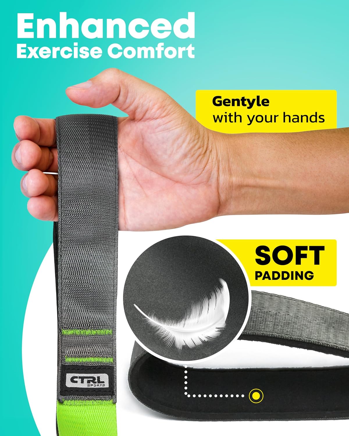 Stretching Strap with Loops - Non Elastic Yoga Strap for Physical Therapy | Video Exercises Included - Stretch bands for Stretching Equipment and Flexibility - Fascia, Hamstring & Leg Stretcher Belt - Image 3