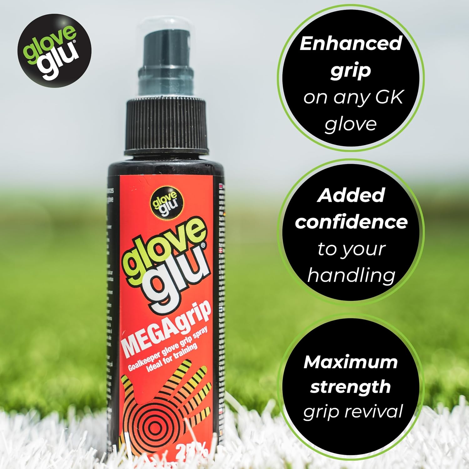 Gloveglu MEGAgrip Goalkeeper Glove Grip Spray | Advanced Goalkeeper Glove Palm Grip Reviver | Improved Catching & Better Ball Handling - Image 2