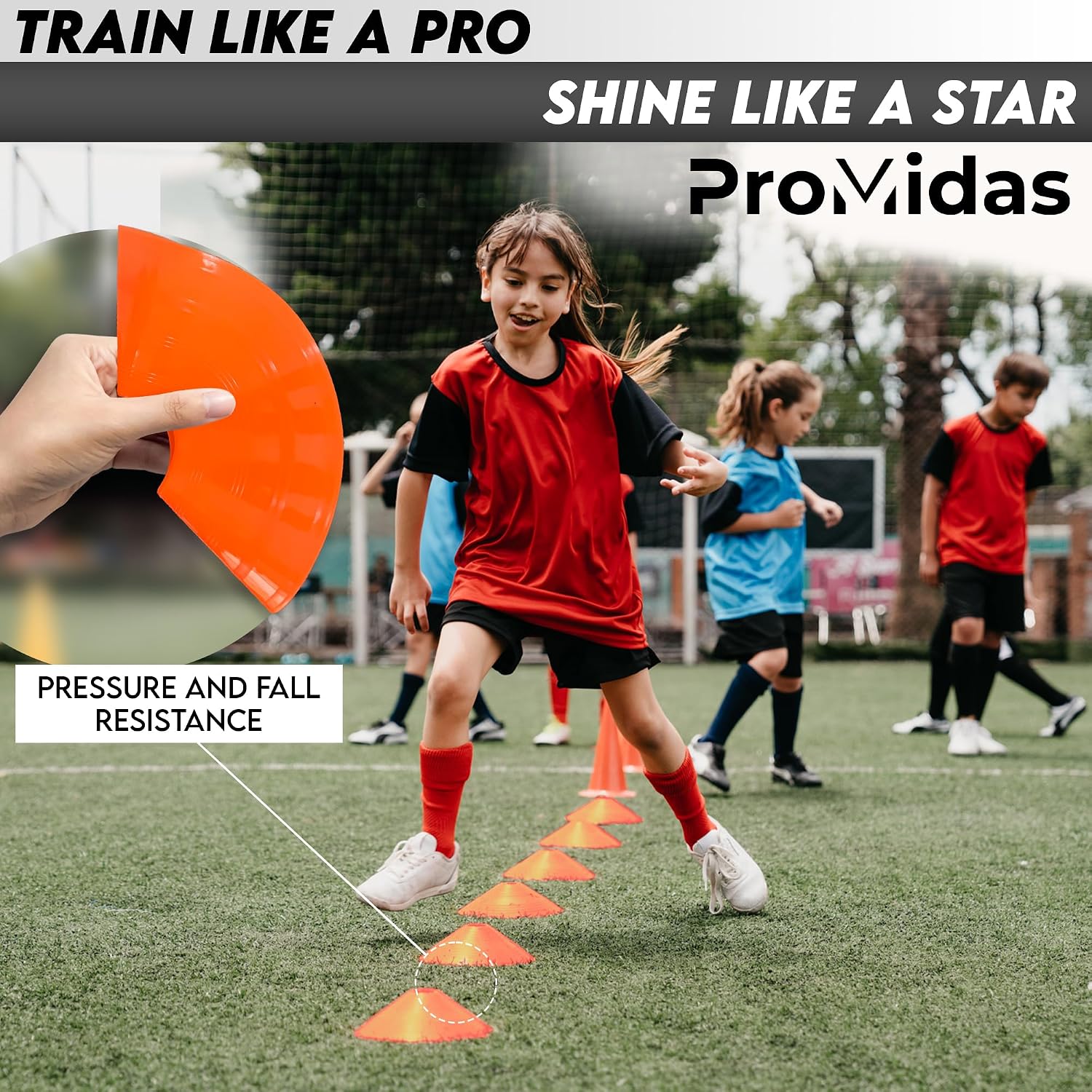 Disc Soccer Cones for Training Kids - 25/50/100/200 Small Plastic Cones for Sports Training - Flexible Conos for Soccer Practice Equipment, Basketball & Football Drills Equipment - Image 6