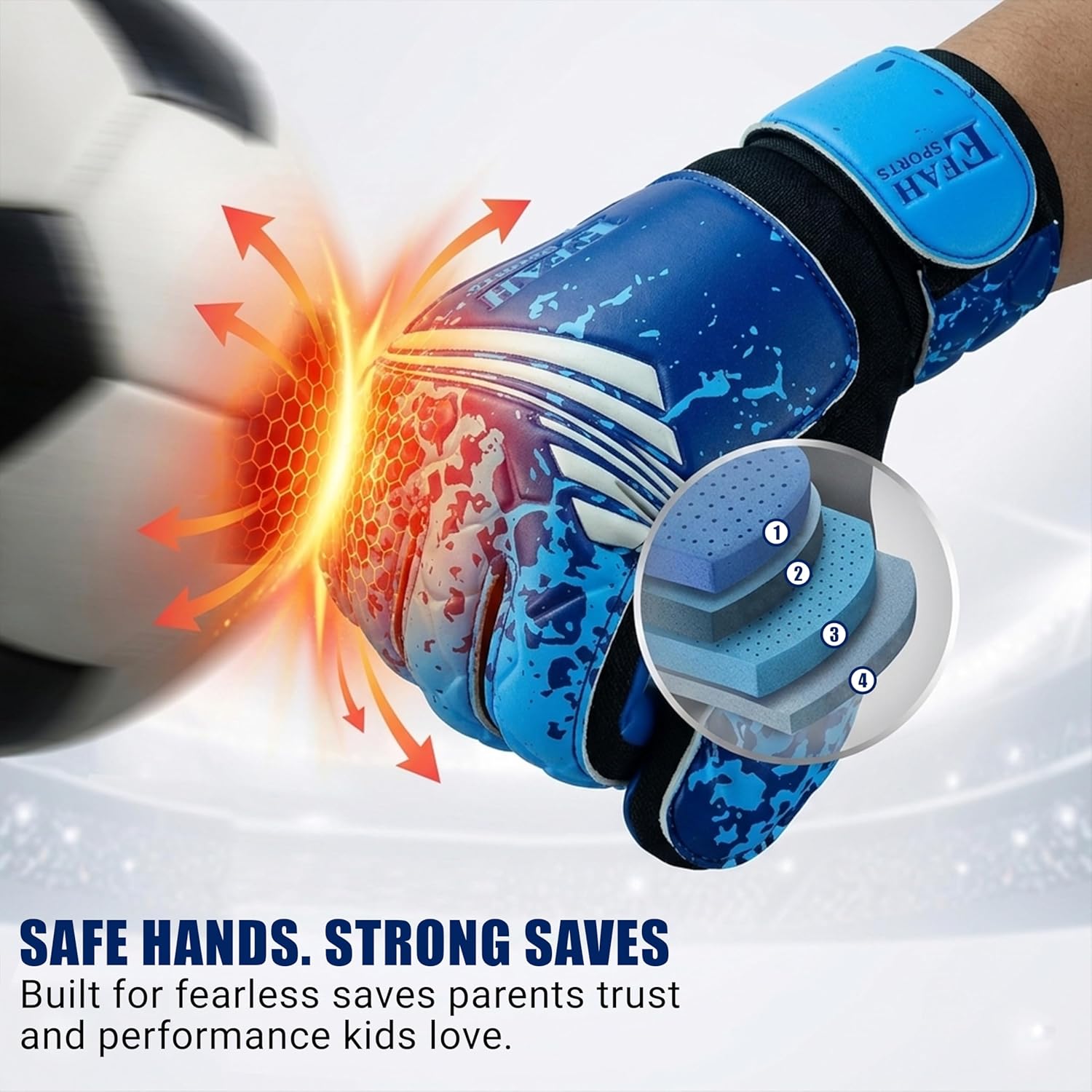 Soccer Goalie Goalkeeper Gloves for Kids Boys Children Youth | Strong Grip Latex Palm - Image 5