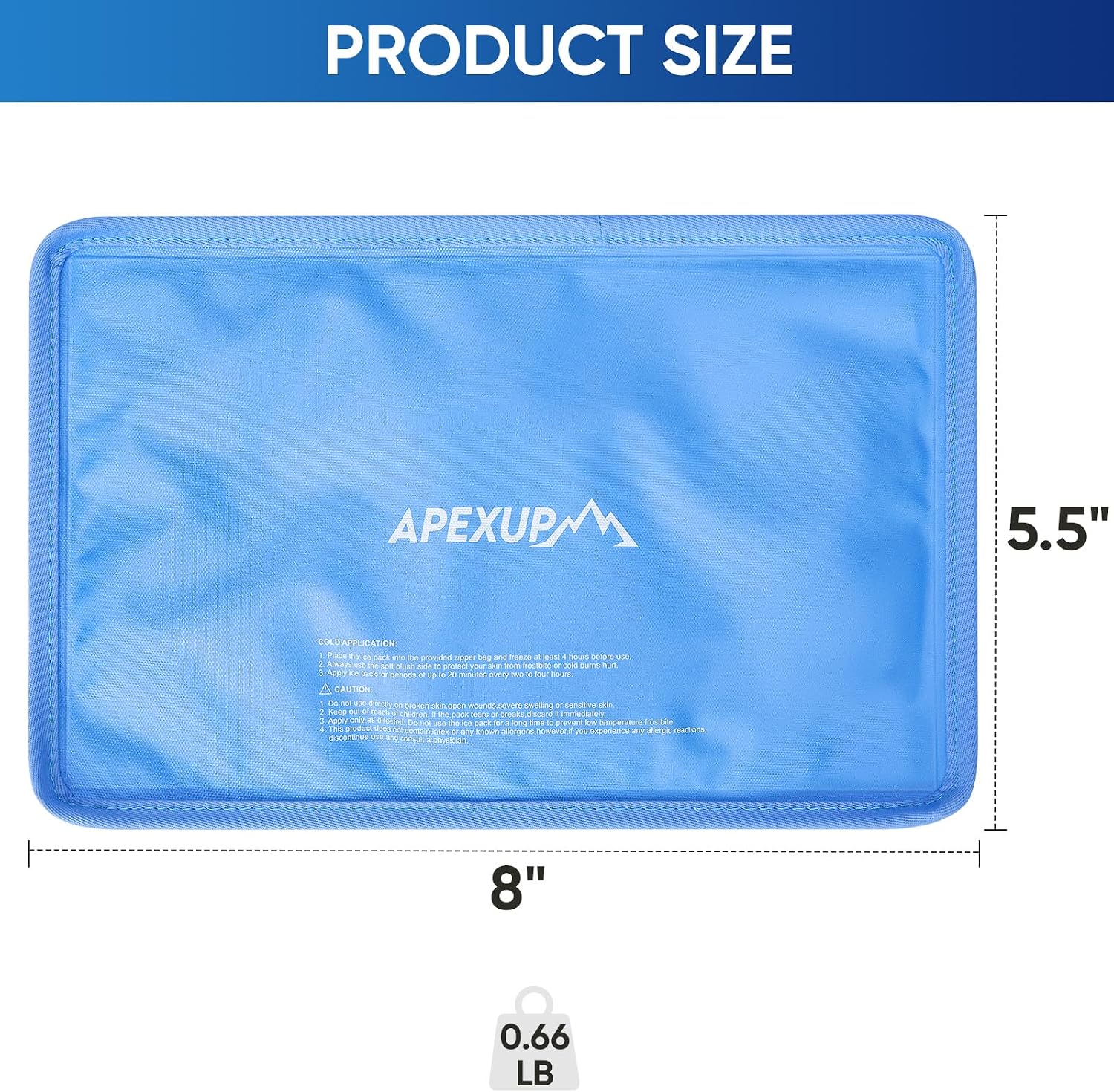 Gel Ice Packs for Injuries Reusable, Flexible Double Sided Cold Packs for Injuries, Ice Pack for Knee, Shoulder, Back, Hip, Leg, Arm (Blue, 8"x5.5", 1PK) - Image 4