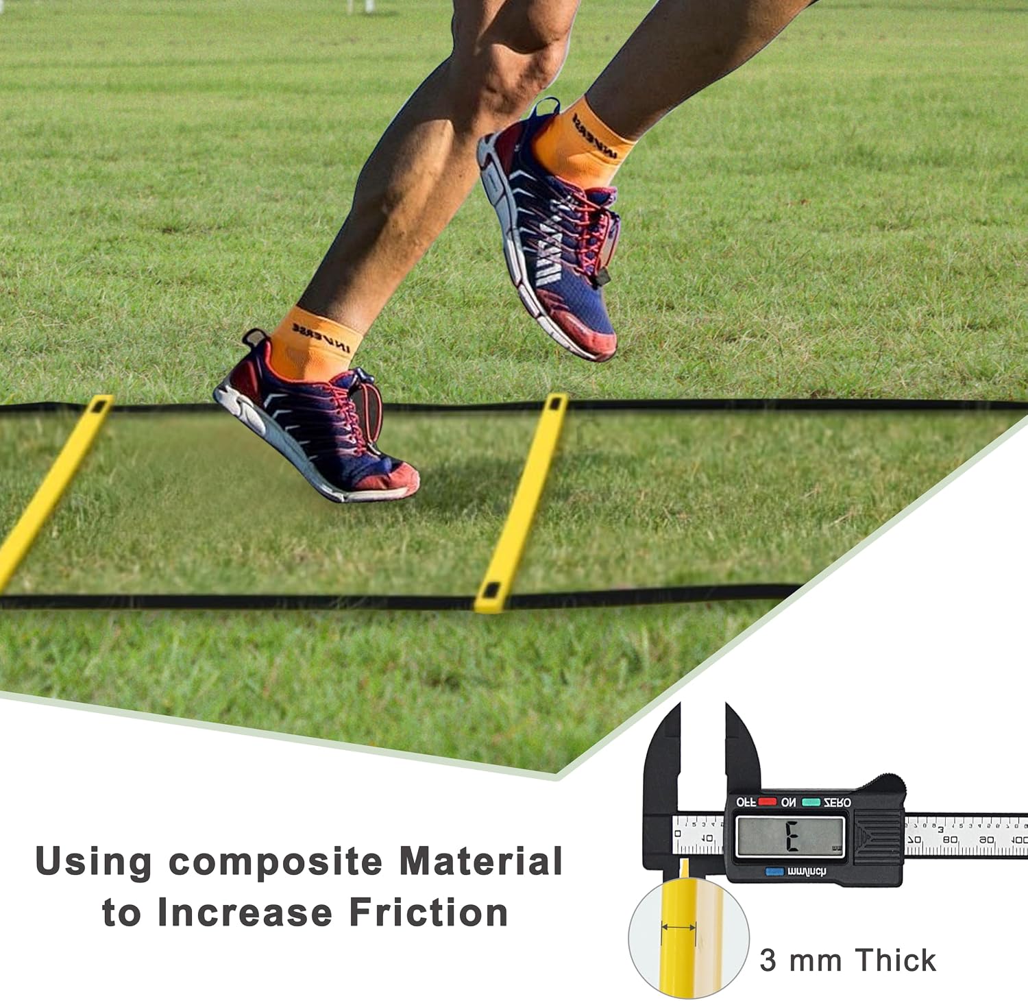 20ft Adjustable Agility Speed Ladder Training Ladder with Carry Bag - Soccer, Speed, Football Fitness Feet Training - Agility Training Equipment for Footwork Drills - Image 6