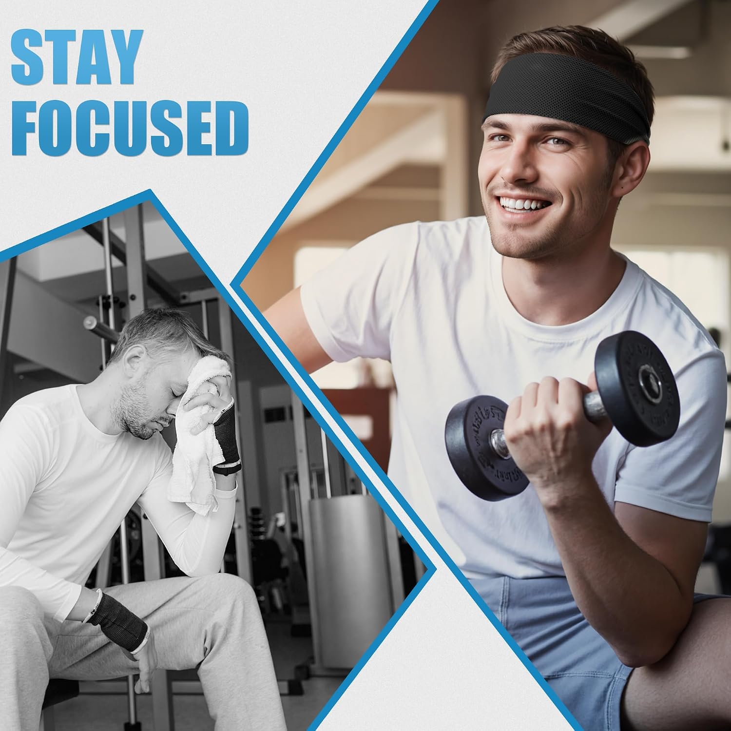 Sukeen Cooling Sports Headbands for Men: Instant Cooling Moisture Wicking Sweatbands Non-Slip Elastic Mens Headband Gym - Image 9