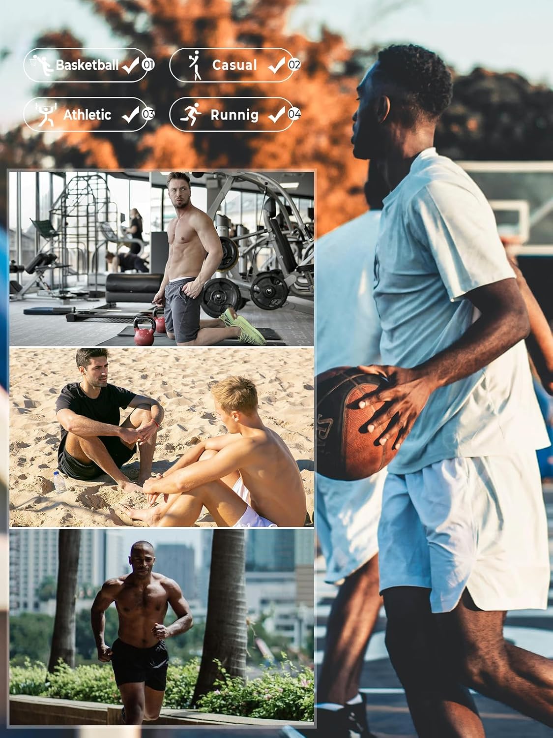 NORTHYARD Men's Athletic Running Shorts Gym Workout 7"/9"/5" Quick Dry Lightweight Sports Basketball Tennis 3 Zipper Pockets - Image 7