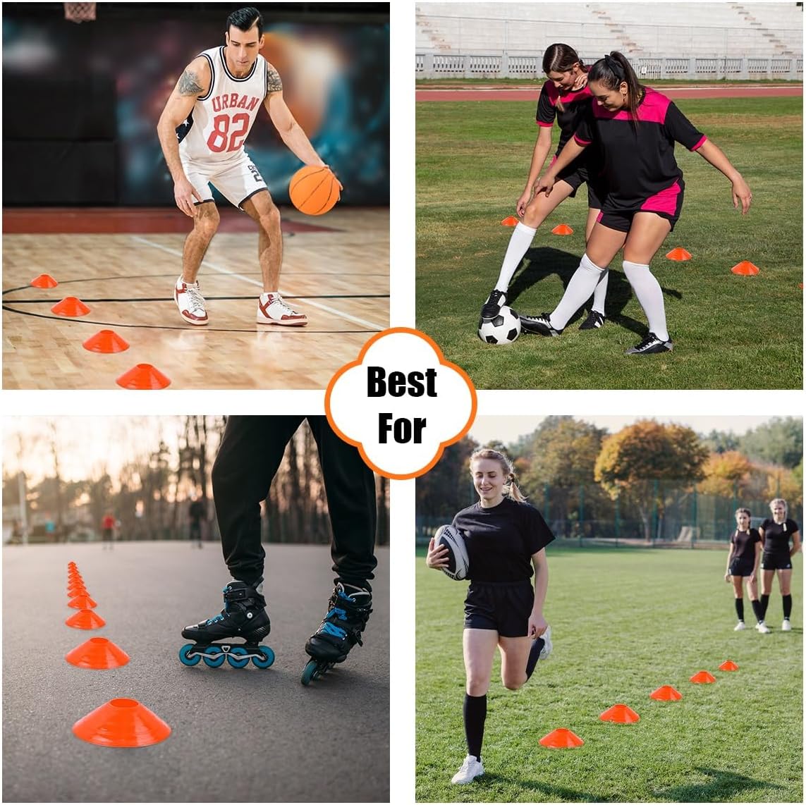 Soccer Training Cones Set, 75/50/25 Pack with Strap Holder & Carry Bag | Durable Agility Soccer Cones, Carry Bag & Strap Holder, Ideal for Sports Training, Football, Soccer, Basketball - Image 7