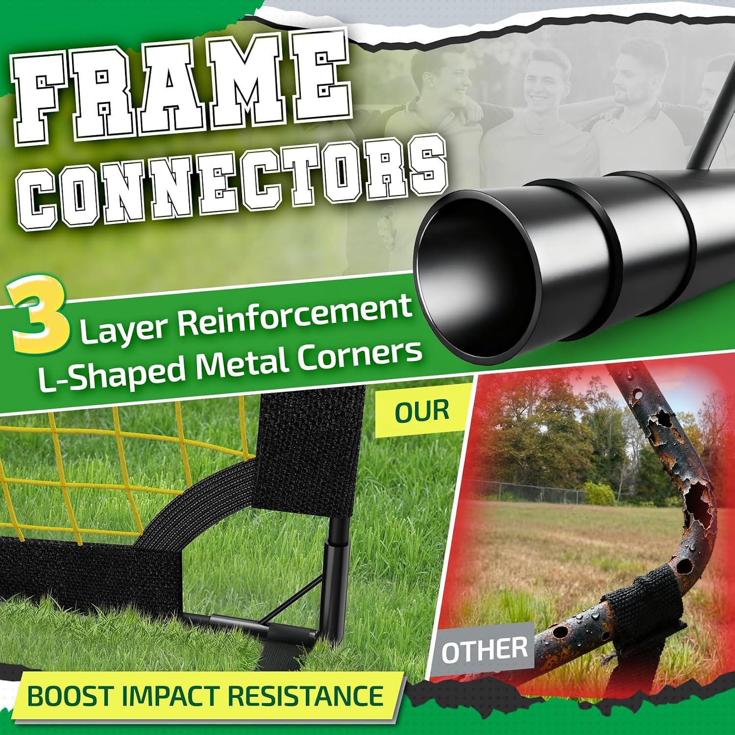 Happy Jump Portable Soccer Goal 7x5 & 5x3.6 FT, Large-Frame Training Net | Great for Kids Ages 6-14 Skill Development, Ideal for Backyard Park School Beach Indoor Outdoor, Easy Fold Durable Dacron Net - Image 9