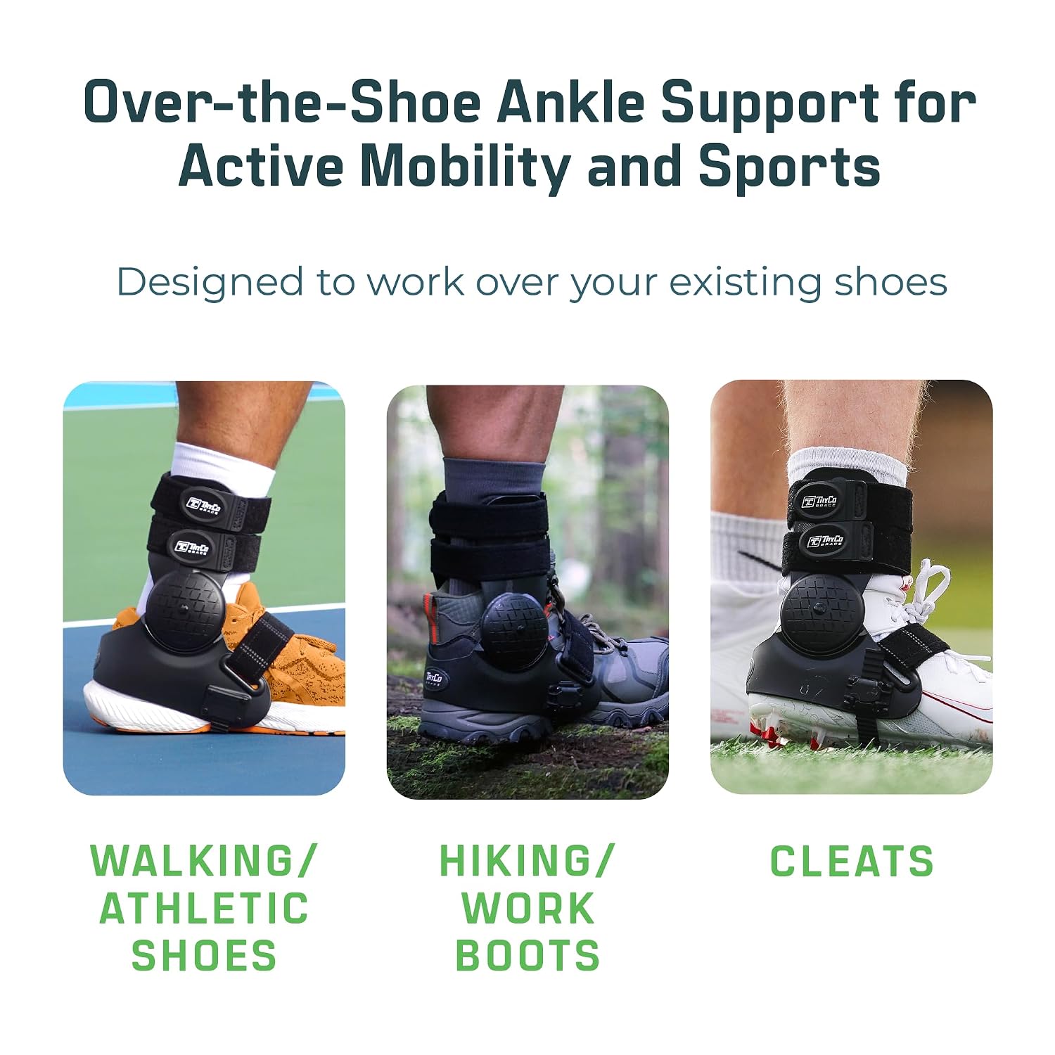 Over-the-Shoe AthleticX Ankle Support Brace for Football, Lacrosse, Hiking, Pickleball, Walking - Accelerate Return to Play & Sports, Unisex (Large, Right) - Image 2