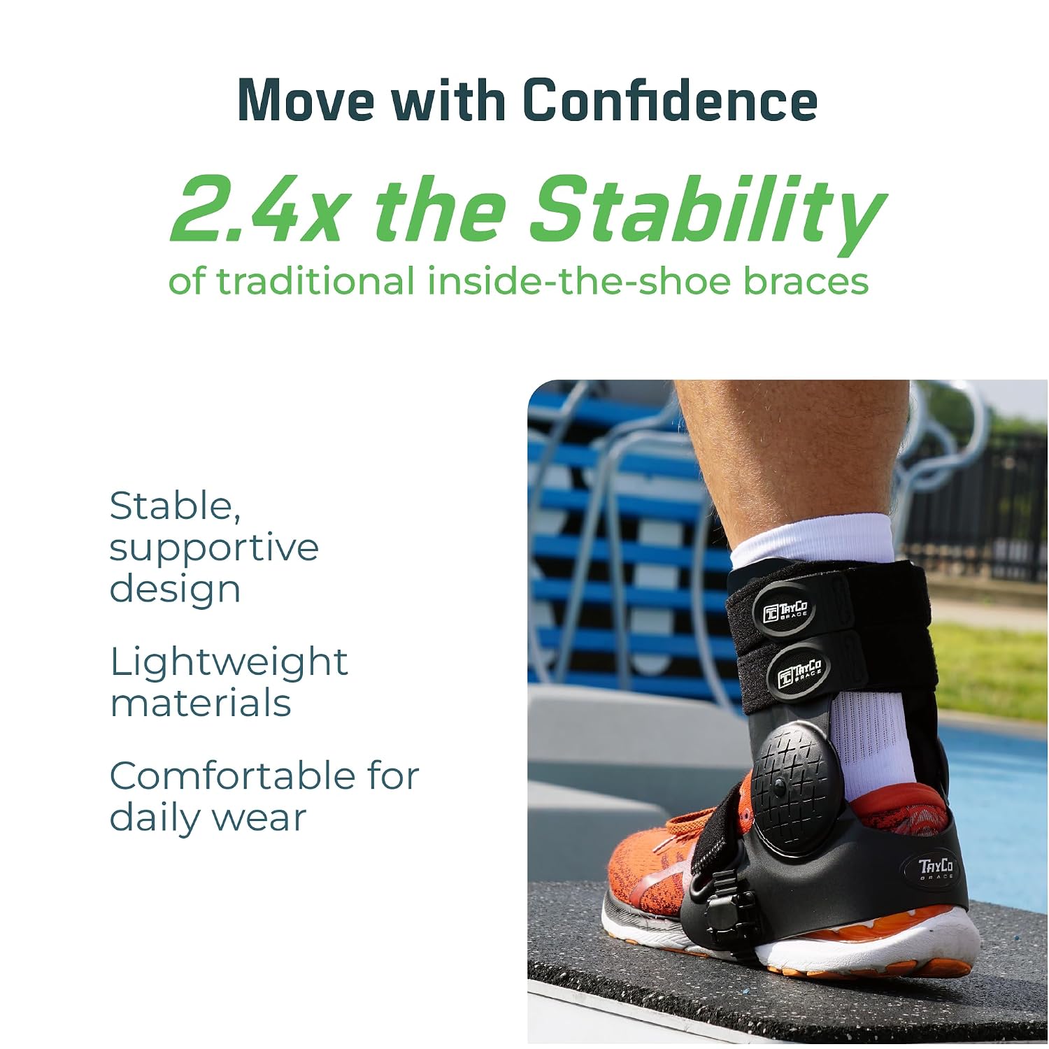 Over-the-Shoe AthleticX Ankle Support Brace for Football, Lacrosse, Hiking, Pickleball, Walking - Accelerate Return to Play & Sports, Unisex (Large, Right) - Image 3