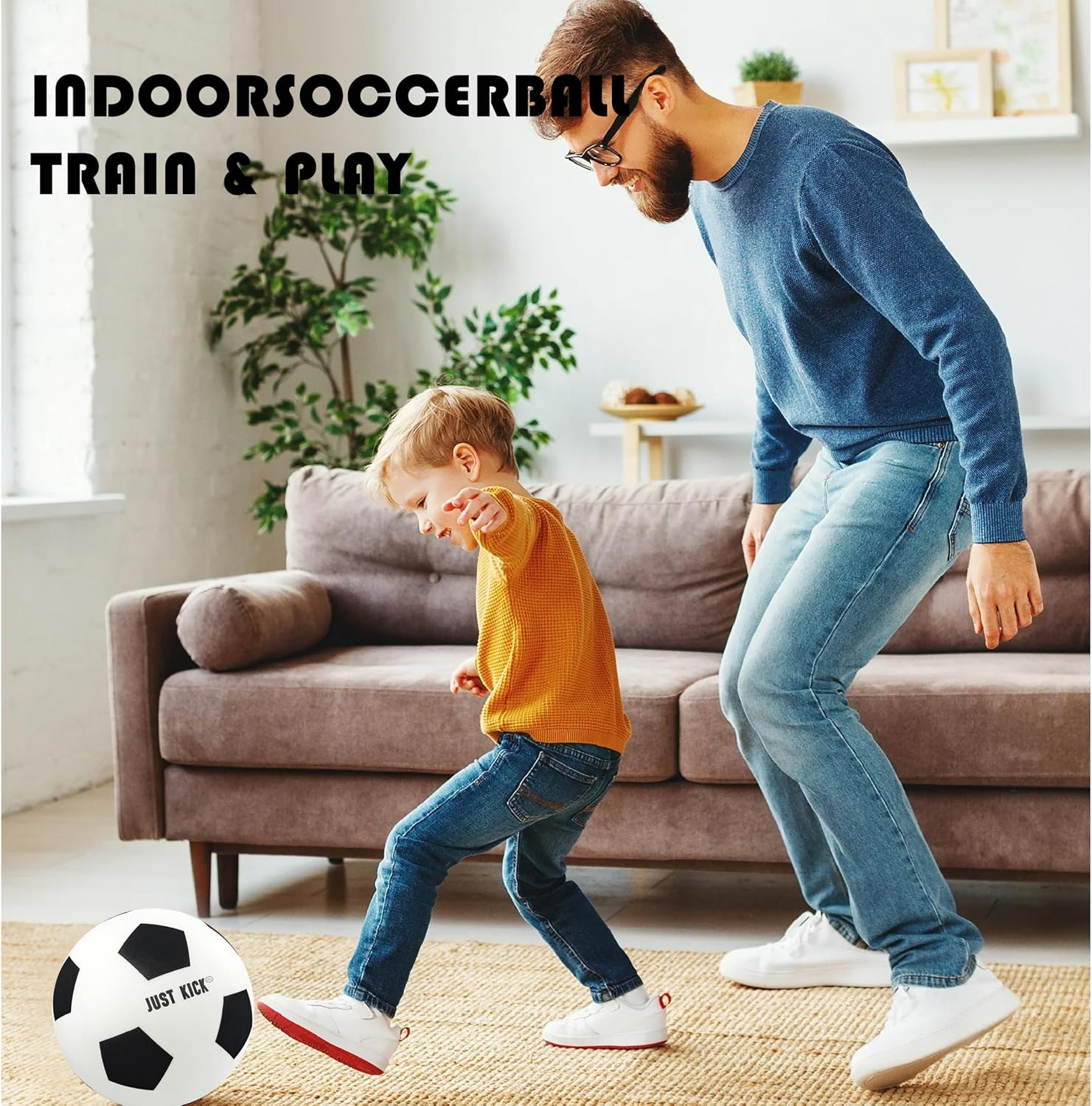 SRG Silent Foam Soccer Ball – Airless Indoor House Ball for Quiet Training, Soft Durable Foam Design, Multi-Use for Dribbling Practice, Gift for Soccer Fans, Sizes 3/5 / 7 - Image 2