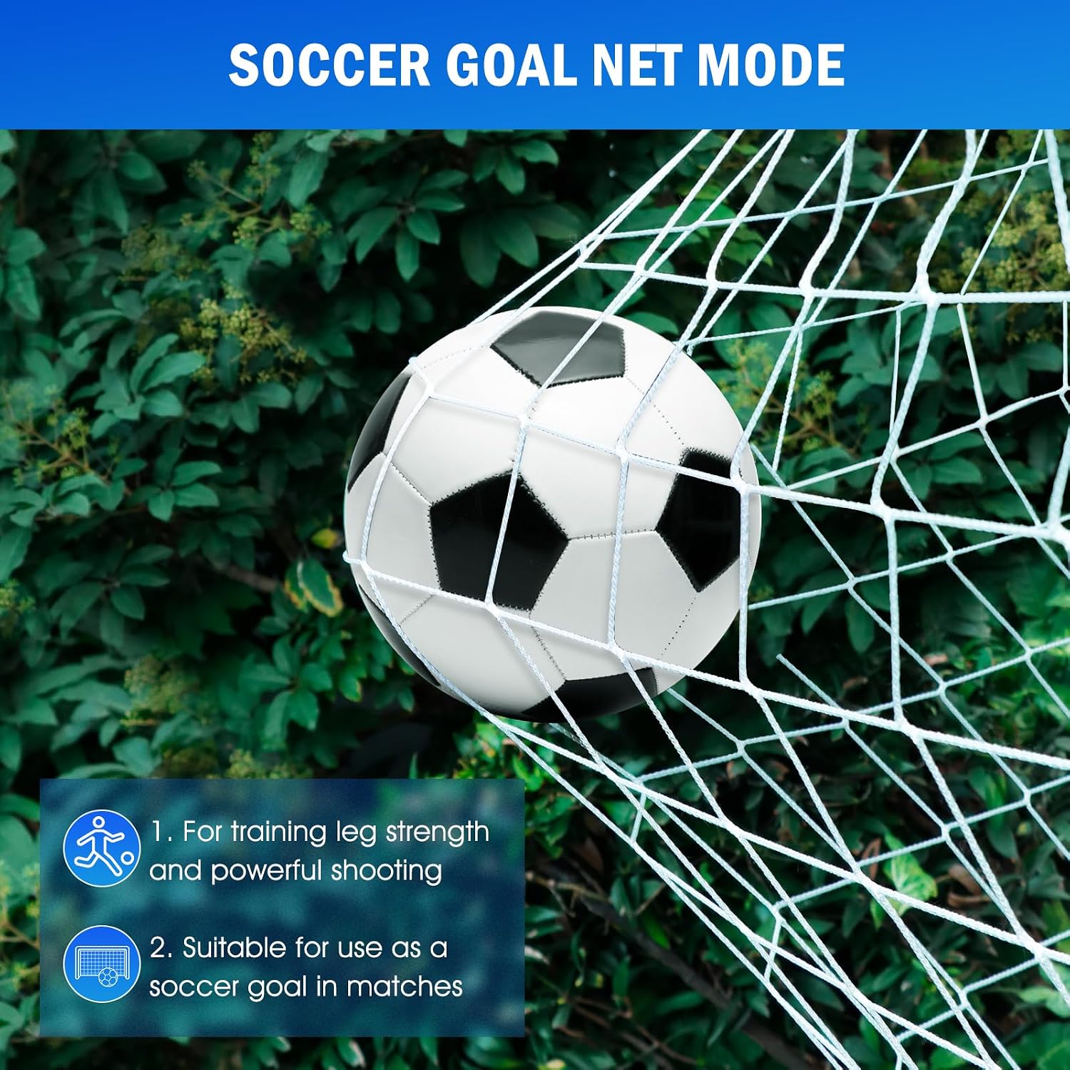 Soccer Baseball Rebounder Soccer Goal Net, Volleyball Rebound Pitchback Net | Quick Switch Angle Soccer Softball Training for Ball Control, Passing, Bounce Back Practice, Easy Setup Lacrosse Soccer Gifts - Image 7
