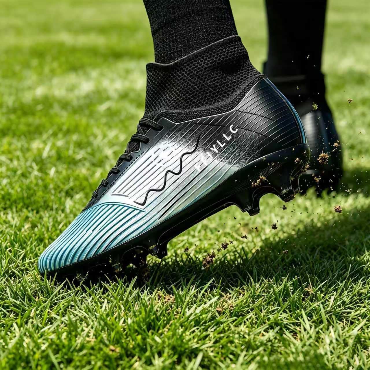 Unisex Soccer Cleats High-Top AG/FG Ankle Support Soccer Shoes Non-Slip Football Boots for Men Women Youth Artificial Grass Training & Match - Image 2