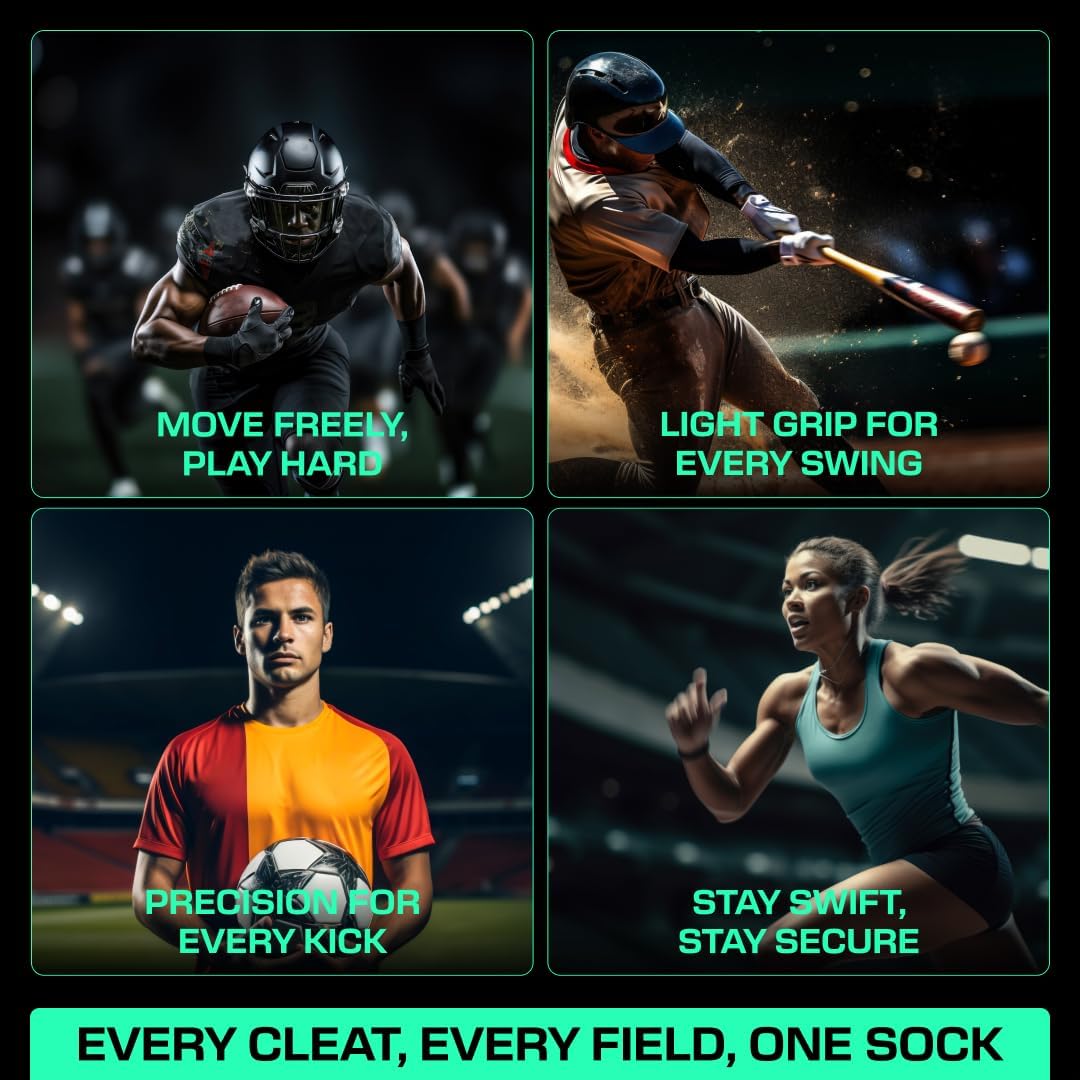 LUX Sports Thin Soccer Grip Socks for Men and Women | GripArray traction, arch compression and moisture control in a thin cleat-fit design - Image 7
