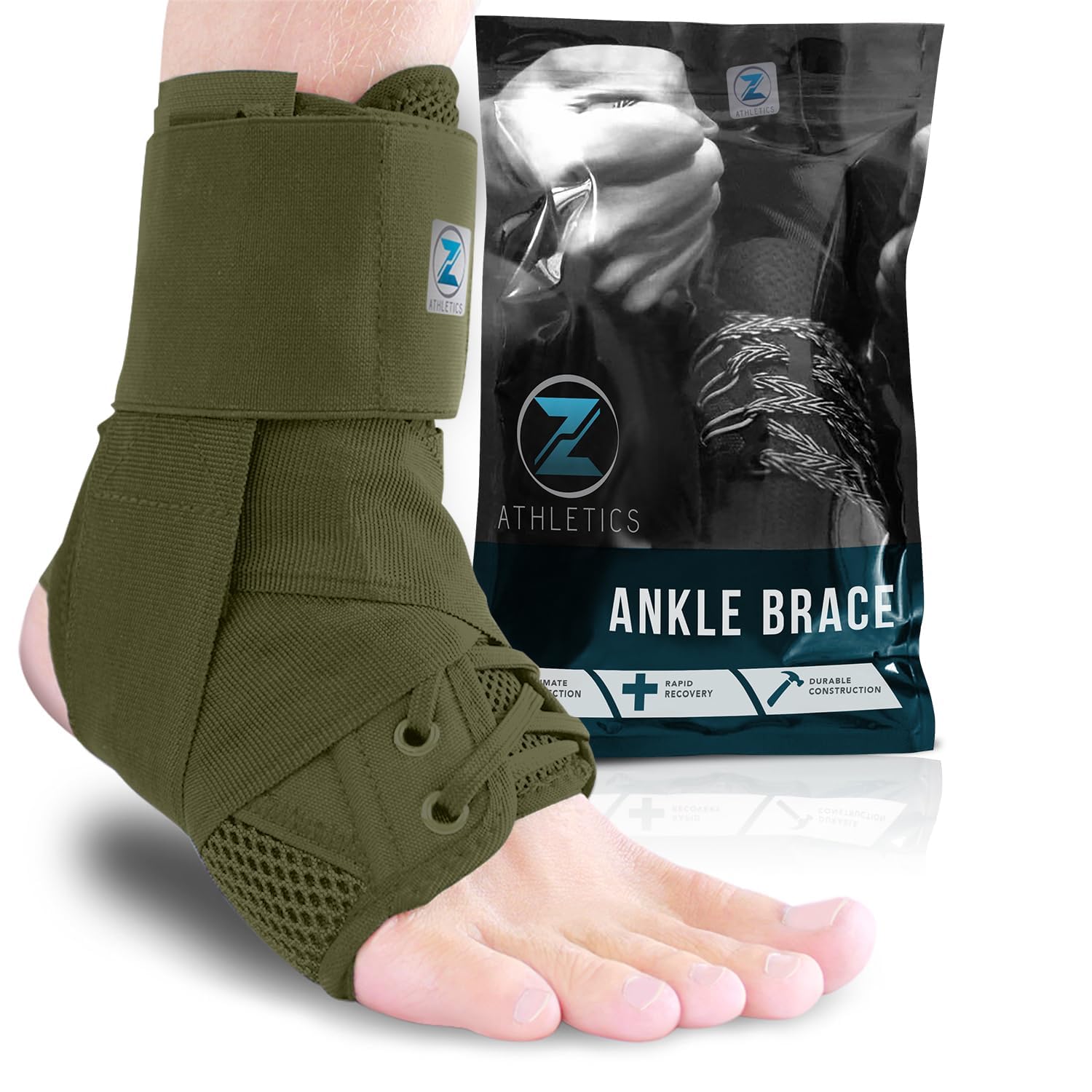 Ankle Brace for Women & Men - Lace Up Adjustable Support with Side Stabilizers for Sprained Ankle, Achilles Tendonitis Relief | Basketball, Volleyball, Running & Sports Recovery