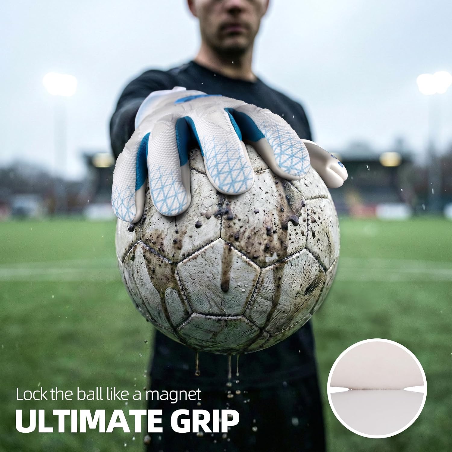 Professional Goalkeeper Gloves for Adults and Youth Soccer Goalie Gloves Breathable Soccer Gloves High Performance Guantes De Portero with 4+3mm Sticky Super Grip Latex Palm - Image 2