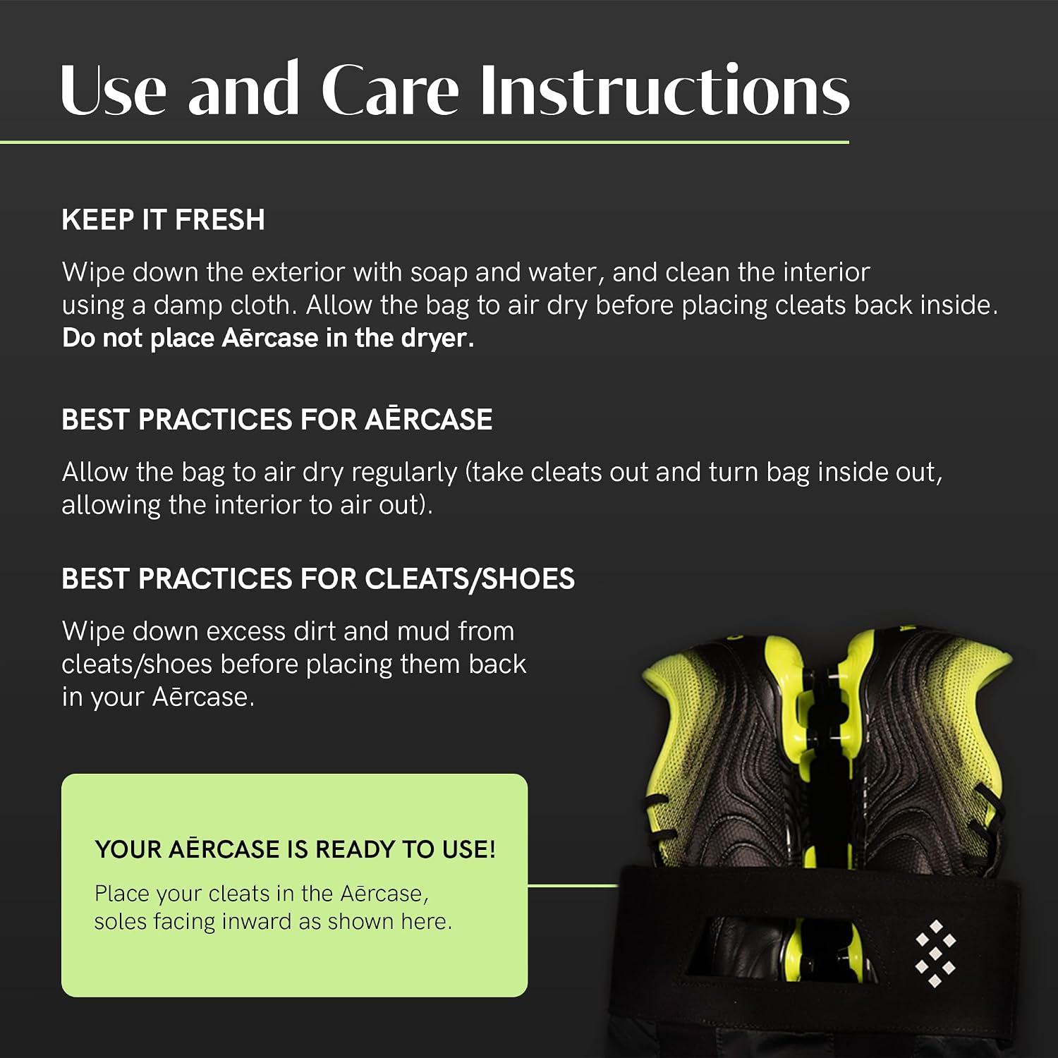 Salt Aērcase Smell Proof Cleat Bag – XL Size - Athletic Soccer & Golf Shoe Bag for Smelly Cleats & Gym Shoes- Durable, Water-Resistant, & Easy to Clean - Image 6