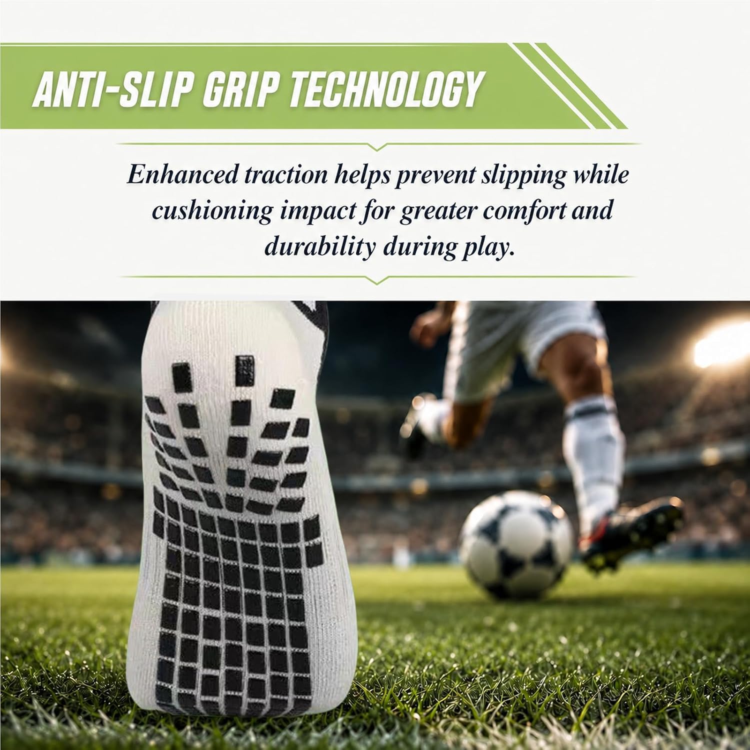 Men's Grip Soccer Socks Anti Slip Athletic Socks Non Slip Football Basketball Socks with Grip Pads2/4/6 - Image 6