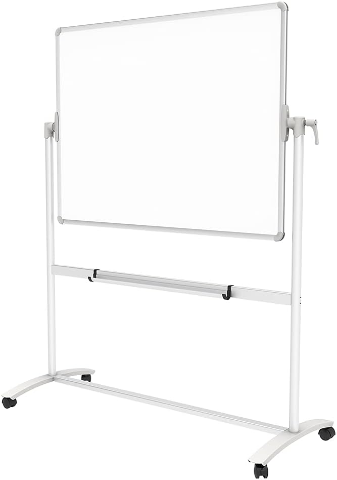 VIZ-PRO Double-Sided Magnetic Mobile Whiteboard on Wheels, 48 x 36 Inches | Rolling Dry Erase Board with Stand for School Office Home 4' x 3' - Image 2