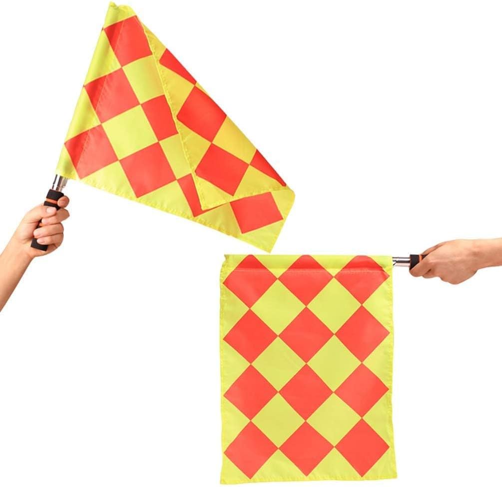 Football Soccer Linesman Referee Flags,Metal Pole Foam Handle with Carrying Tote (Soccer Referee Flags) - Image 3
