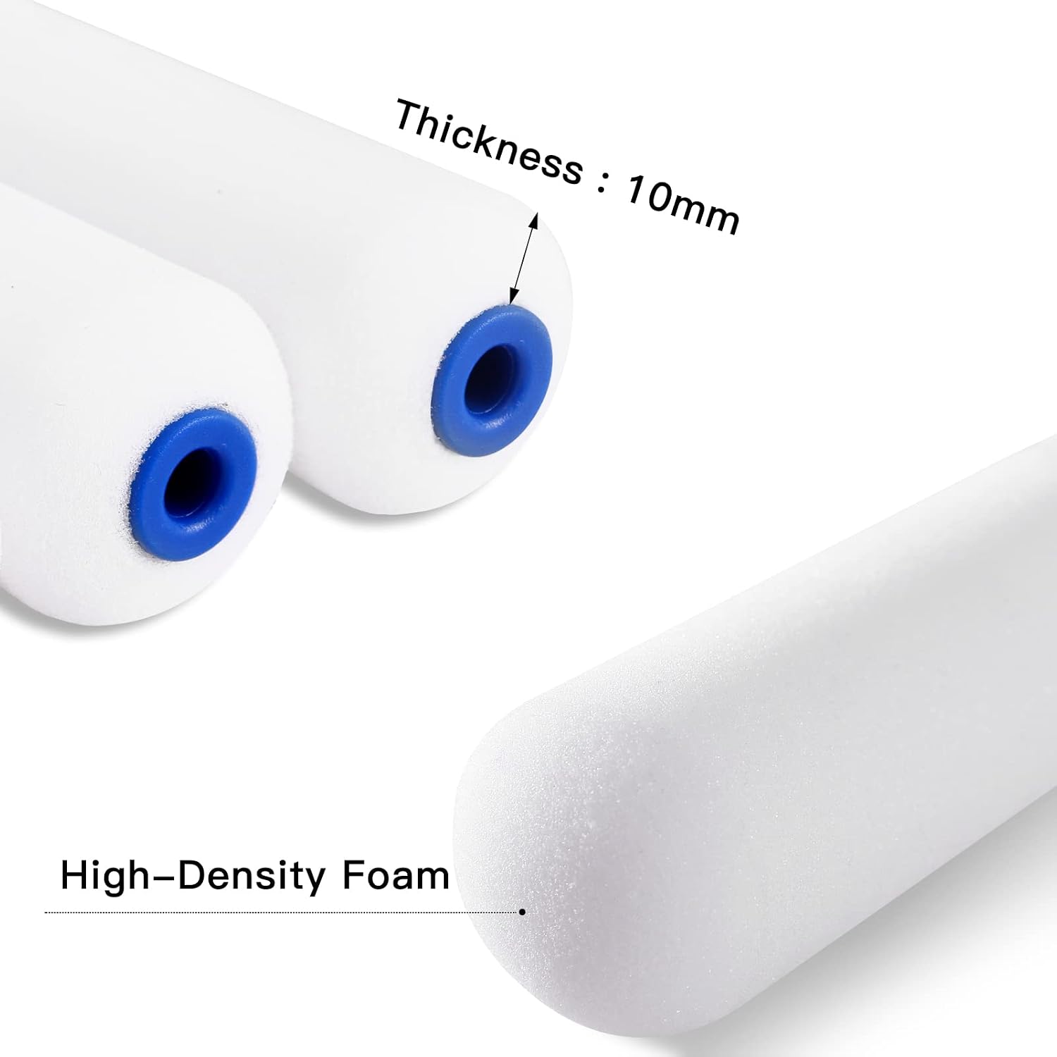 Mister Rui 4 Inch Foam Paint Roller Kit, 8 Pack - Mini Roller Set with 4” Small Roller Covers, Frame, Tray & Liner for Smooth Painting on Walls, Trim, Furniture, Home DIY Projects | High-Density Foam Covers for Smooth Finish. Ideal for Cabinets, Doors, Trim, Furniture and DIY Projects - Image 5