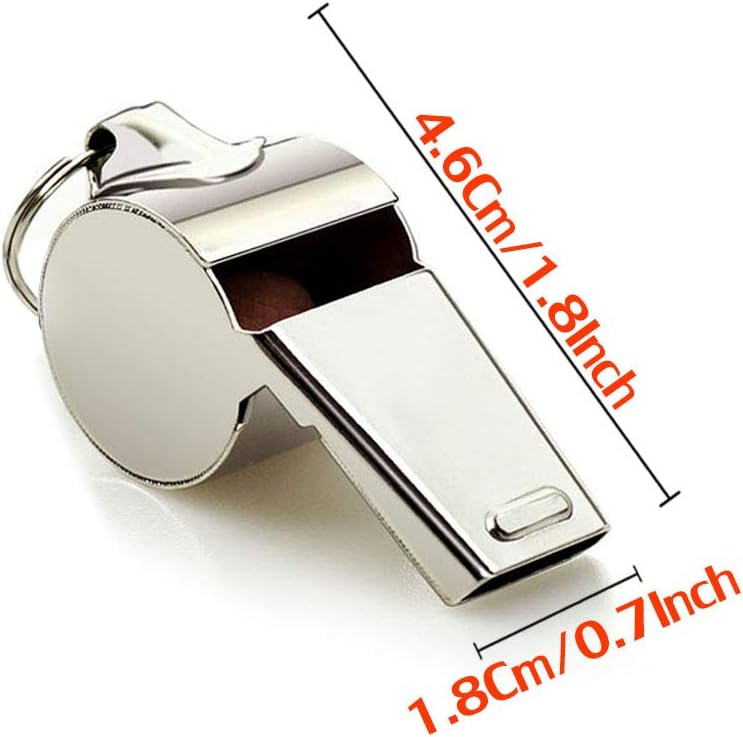 Whistle, 2 Pack Stainless Steel Sports Whistles with Lanyard, Loud Crisp Sound Whistles Great for Coaches, Referees, and Officials - Image 3