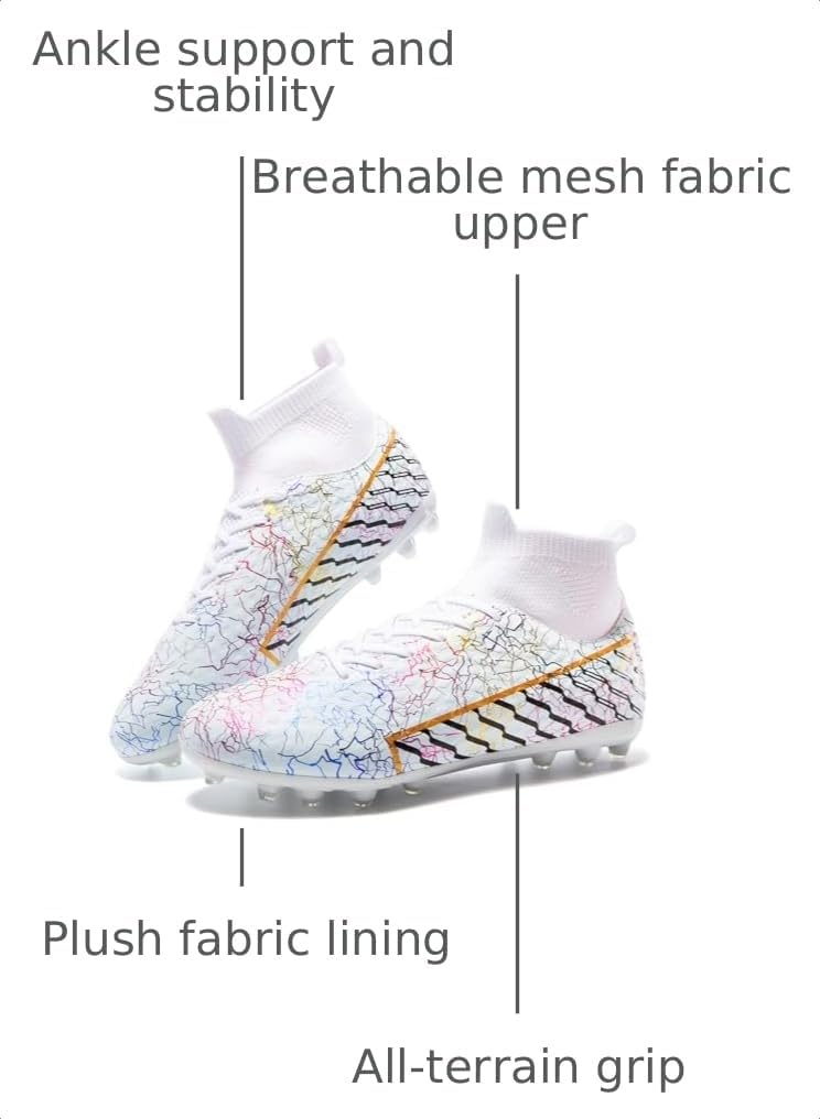 Youth Soccer Cleats - Lightweight High-Top Football Boots for Training - Image 3