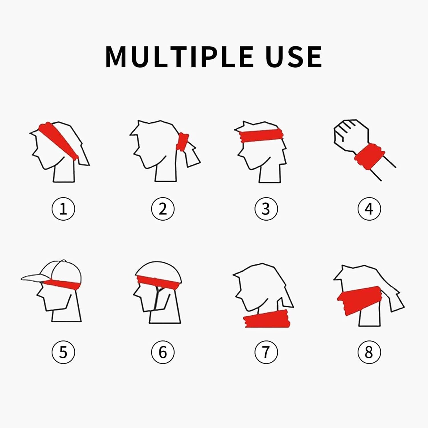 Custom Sports Headband Sweatband Bandana Add Your Photo Logo Text Number, Bulk Customized Unisex Sports Moisture Wicking Breathable Elastic - Image 6