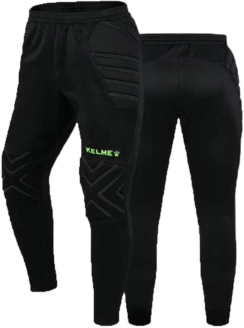 KELME Soccer Goalkeeper Pants Pro with Protection Pads – Padded Soccer Goalie Pants – Kids, Youth and Adults Sizes