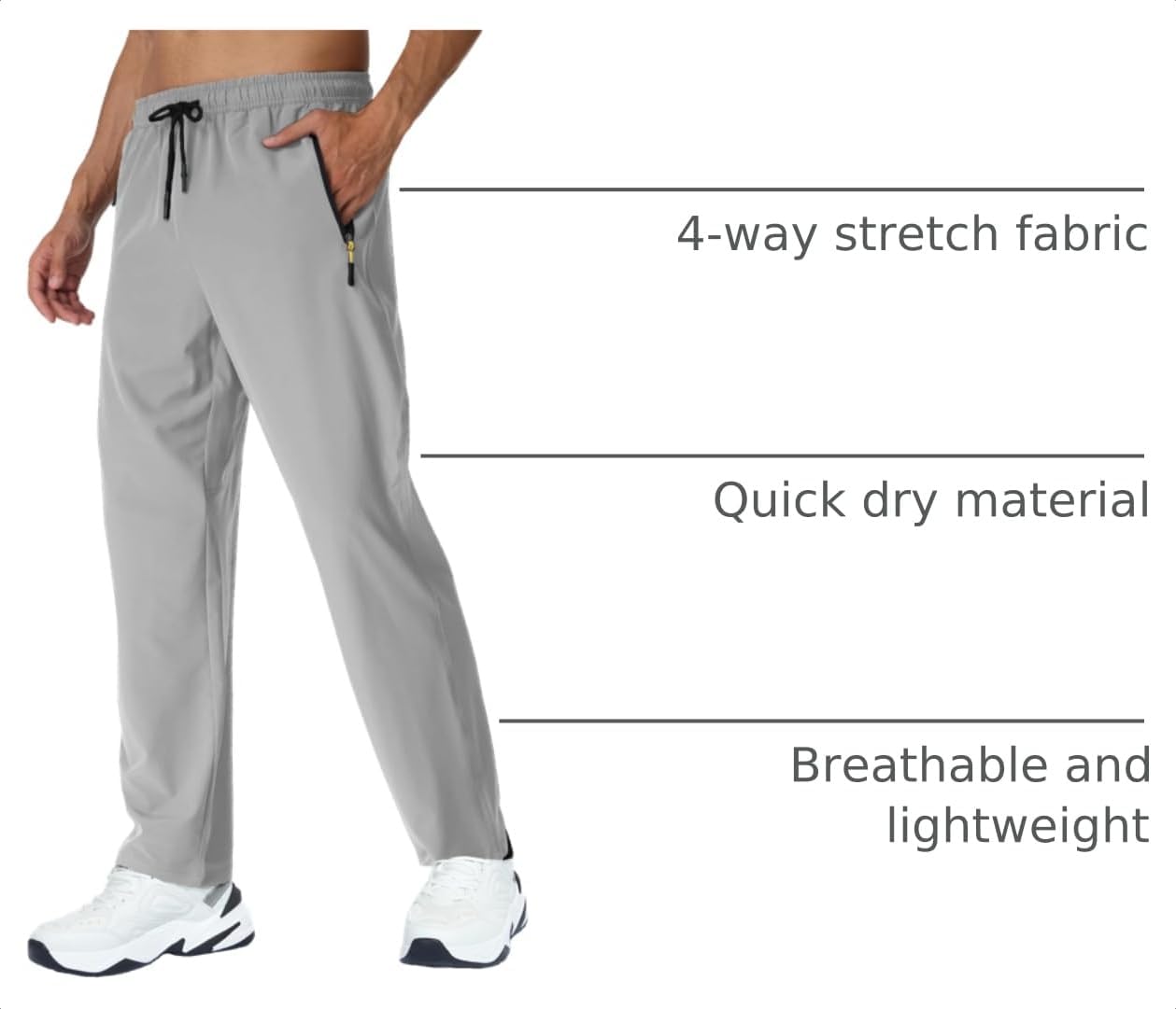Rapoo Mens Lightweight Hiking Pants Quick Dry Stretch Joggers for Running Workout Casual - Image 4