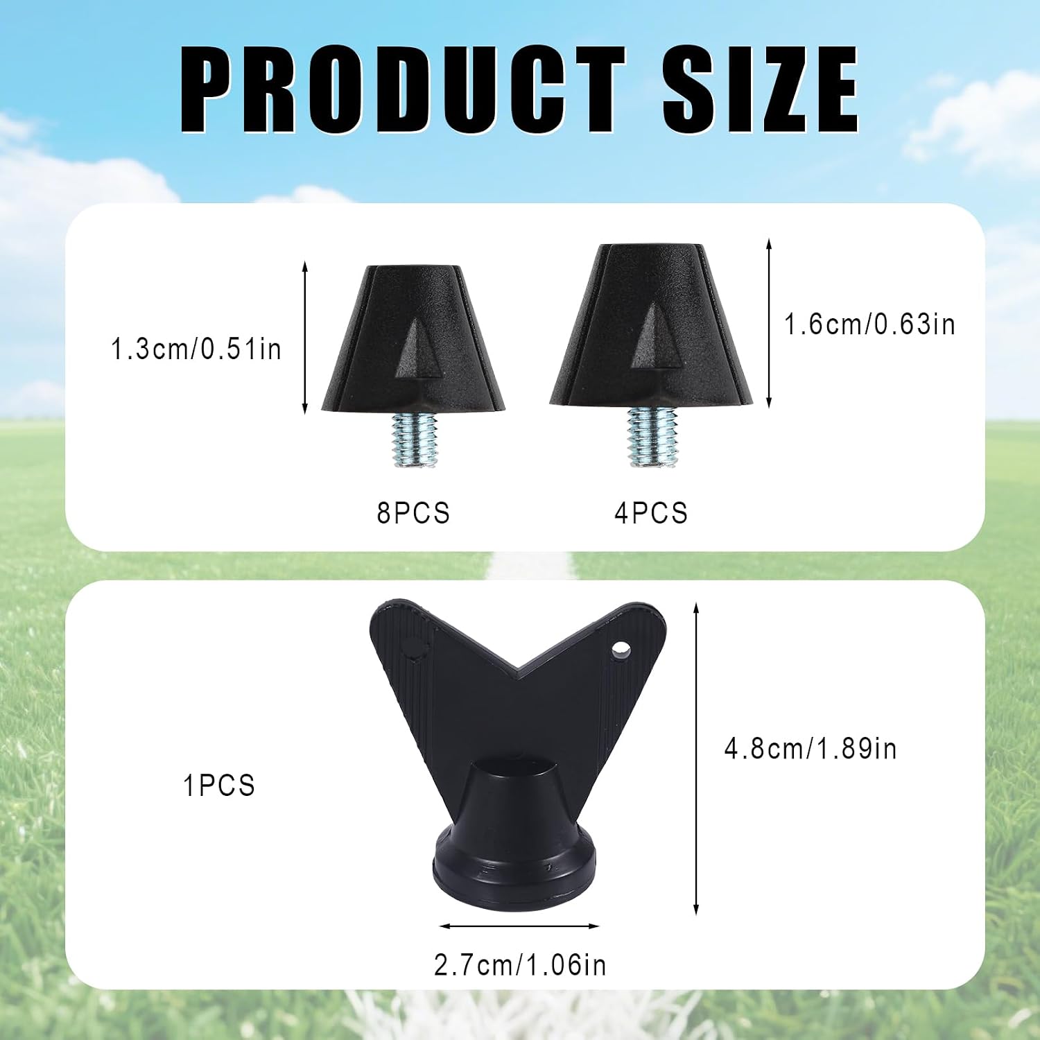 Football Boot Studs, Soccer Cleats Replacement Running Spikes Rugby Soccer Shoe Studs Replacement Screw-in Plastic/Iron Spikes for Firm Surfaces Outdoor Athletic Training - Image 2