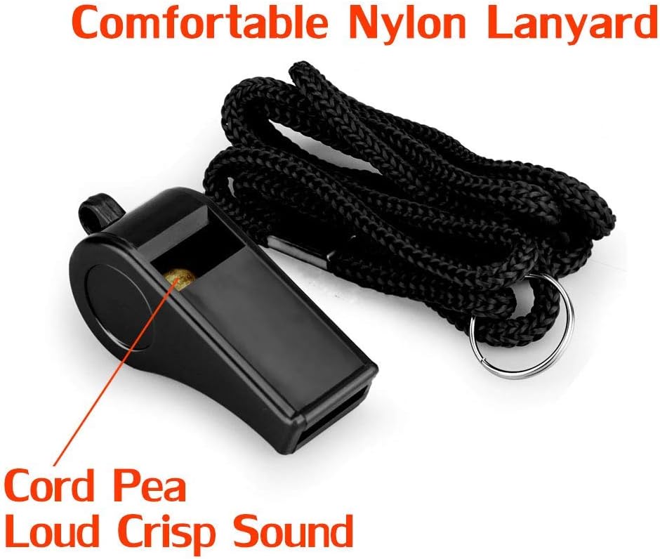 Whistle, 2 Packs Plastic Sports Whistles with Lanyard, Loud Crisp Sound Whistle Ideal for Coaches, Referees, and Officials - Image 3