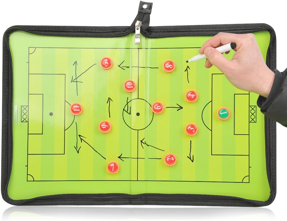 FOCCTS Magnetic Soccer Coaching Board, Football Coaching Board Coaches Clipboard Tactical with 26 Magnets, Dry Erase Marker, Eraser, Foldable and Portable Soccer Tactics Board - Image 7