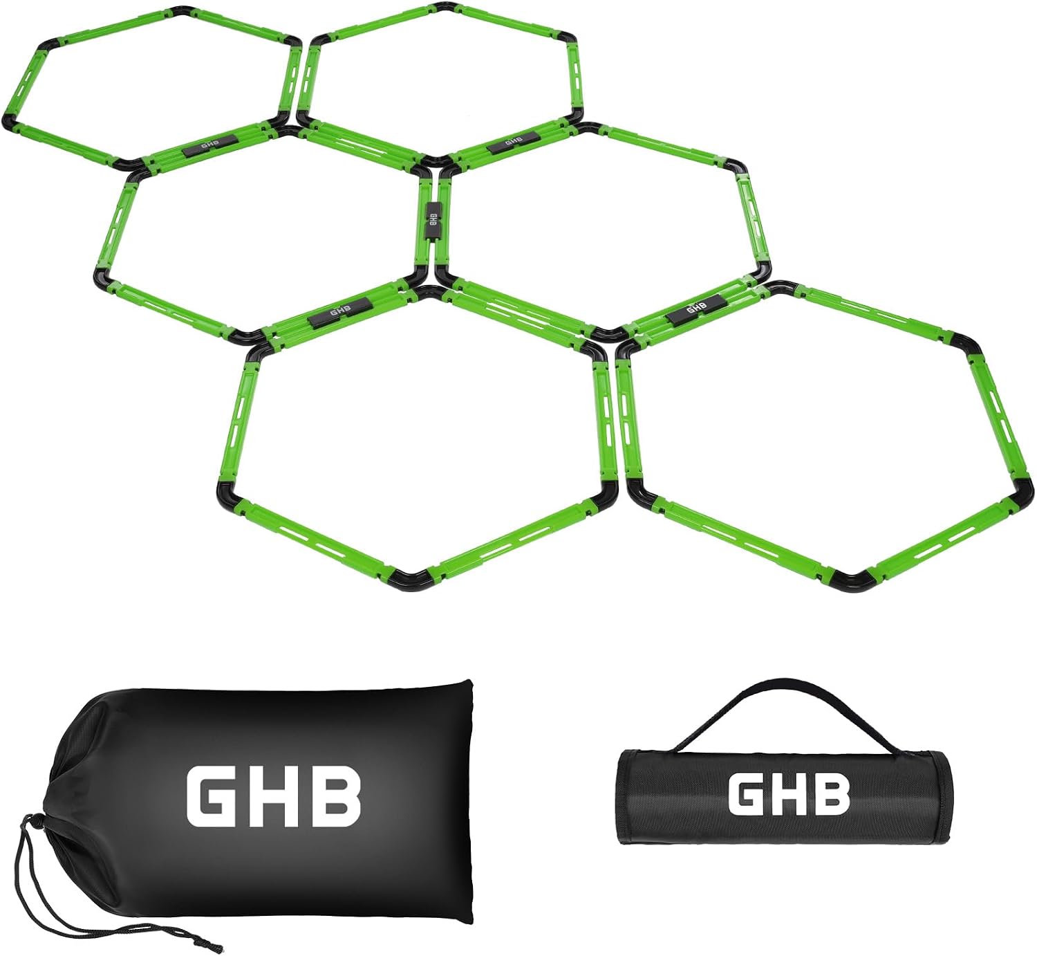 GHB Hex Agility Rings Speed Rings with Carrying Bag 6 Set Portable Hexagon Rings, Agility Ladder for Agility Footwork Training - Image 9