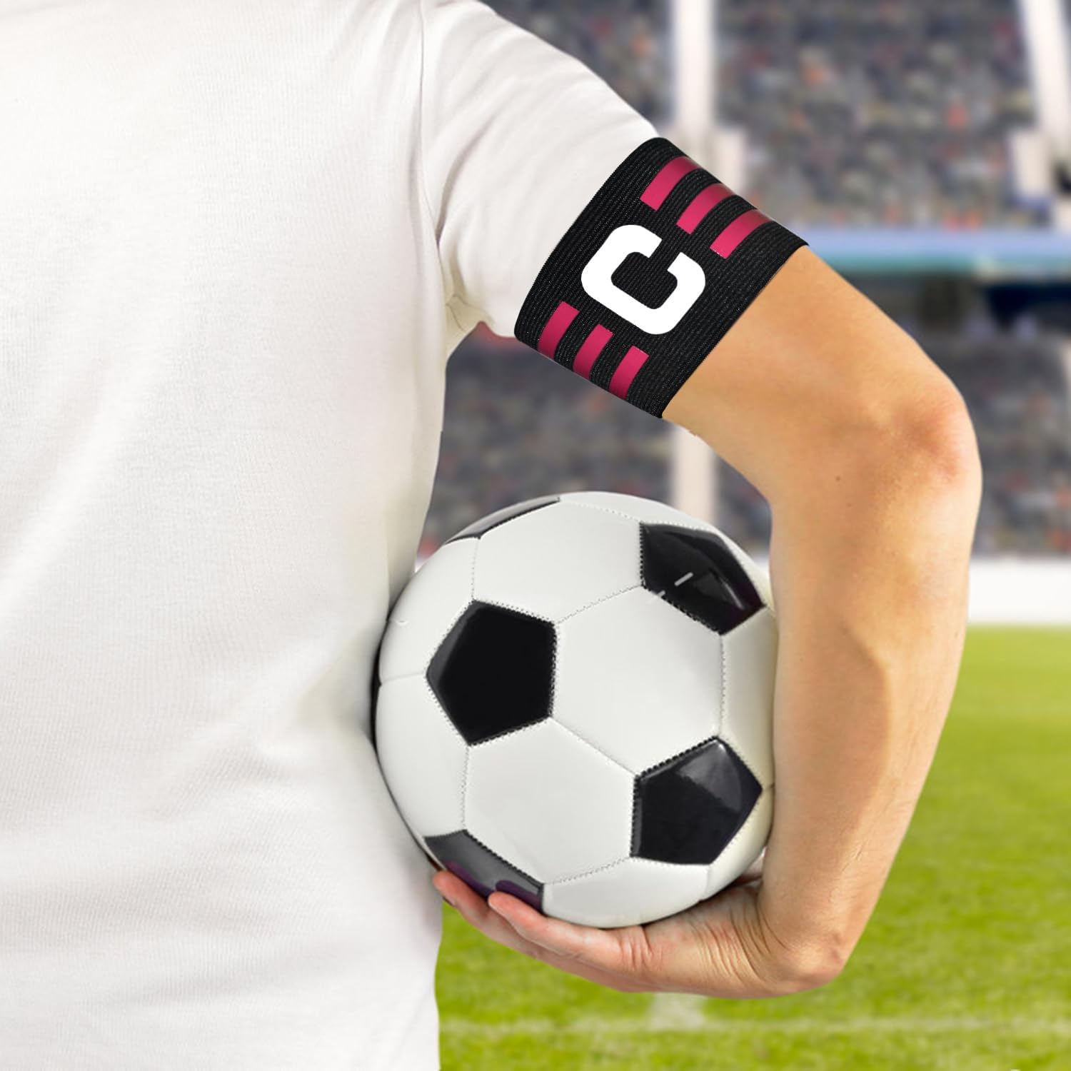 Soccer Captain Armband, Ynaize 2Pcs Nylon Sports Elastic Adjustable Football Basketball Player Bands for Adult Women Men - Image 2