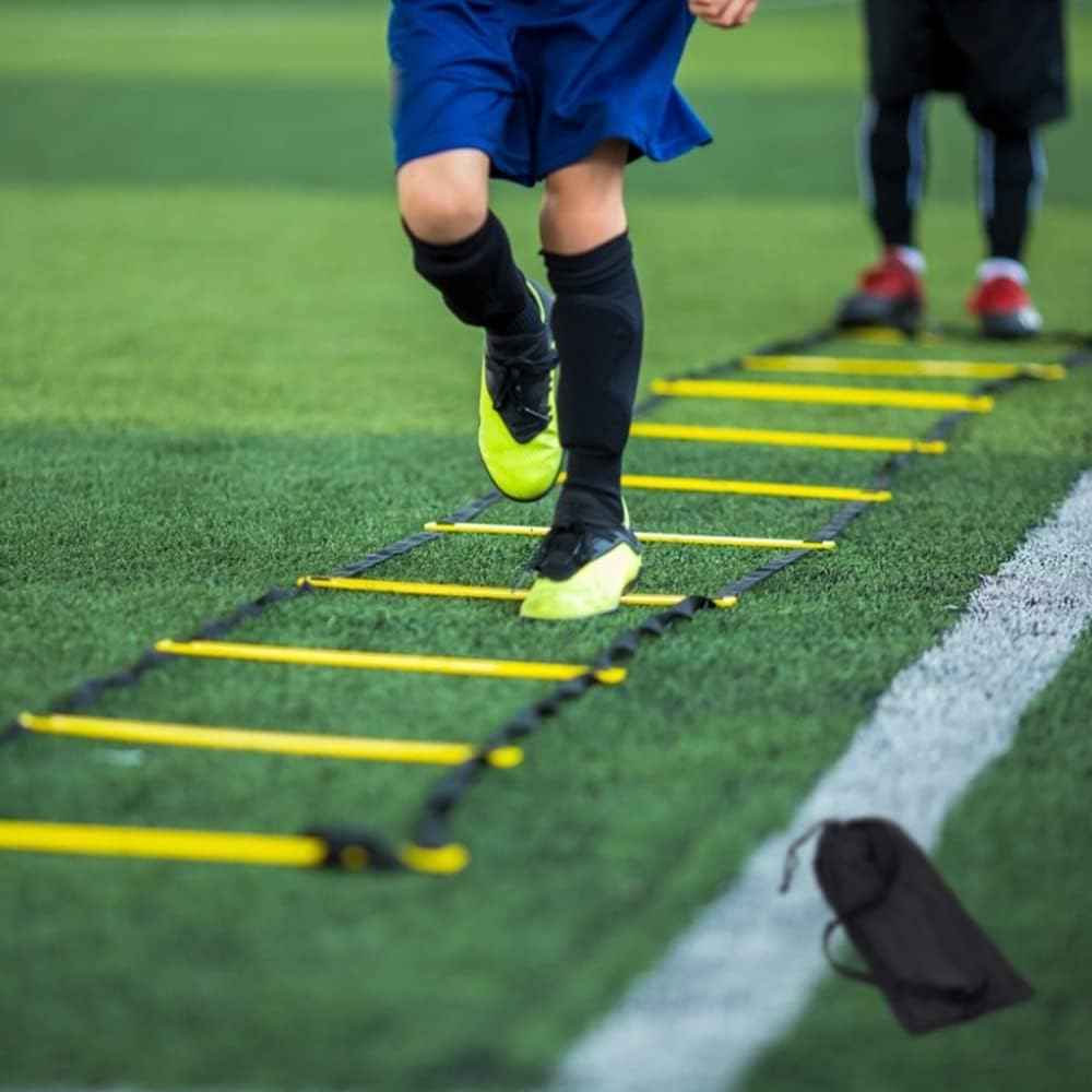 12 Rungs Agility Ladder Set, Training Ladder with Steel Stakes and Carry Bag for Soccer, Speed Fitness Feet Training - Image 7