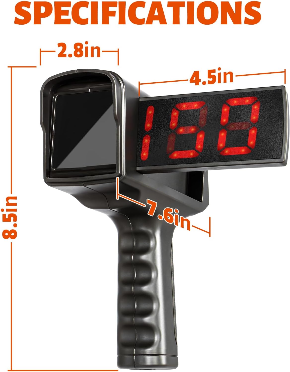 SPOYNAL Baseball Radar Gun, Dual LED/LCD Display, 10-Data Recall | Speed training equipment for baseball, softball & soccer with a large display and playback of the 10 most recent readings - Image 8