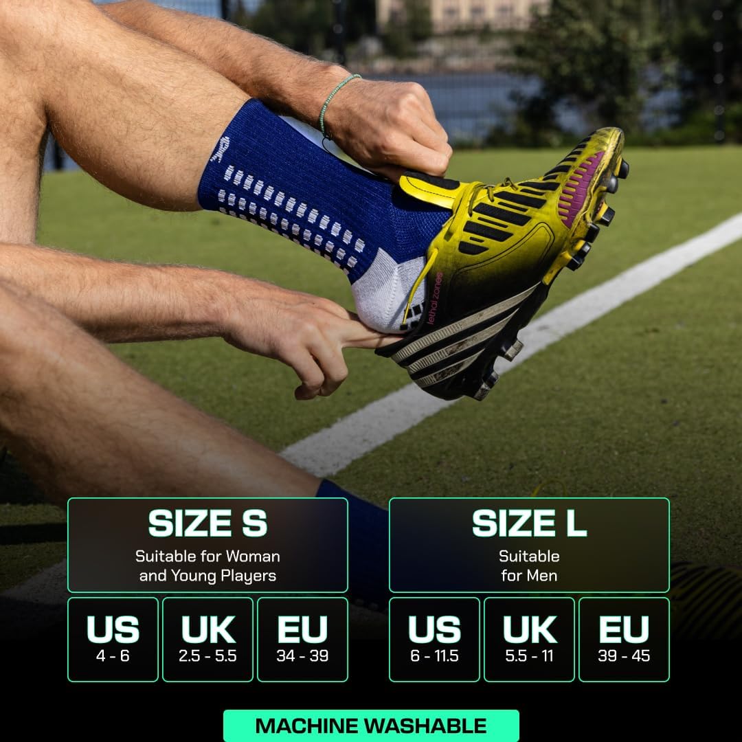 LUX Anti Slip Soccer Socks (3 Pack) - Non Slip Sports Grip Pads Socks - Football, Soccer, Basketball - Image 5