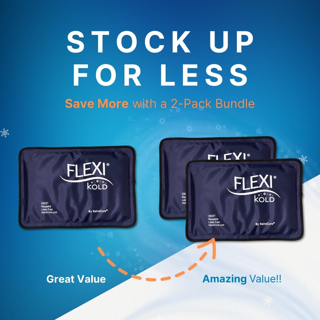 FlexiKold Gel Soft Flexible Ice Packs for Injuries - Reusable Freezer Cold Pack, Cold Compress & Cooling Gel Pad for Face, Shoulder, Hip, Leg, Arm, Ankle & Foot Injury - Medium - 7.5” x 11” - Image 2