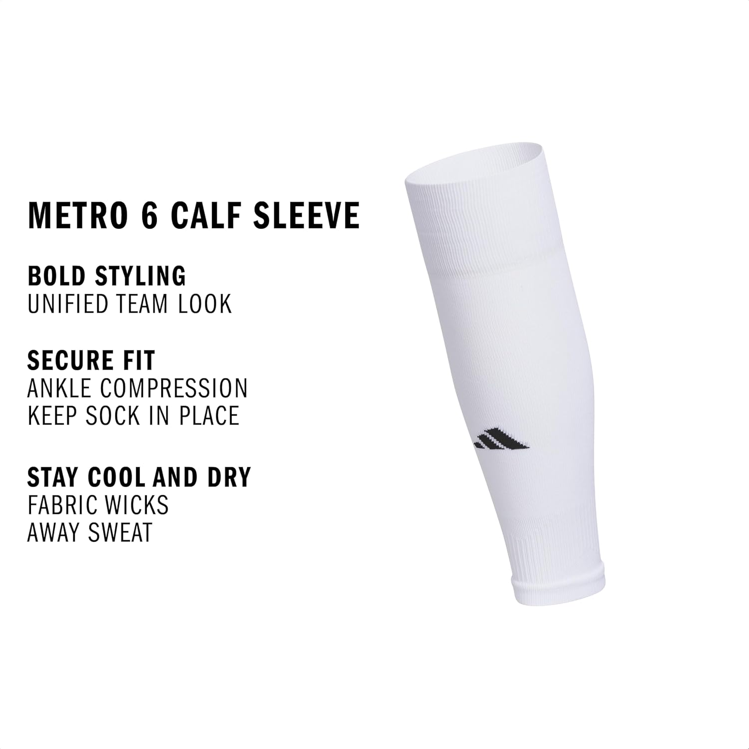 adidas Unisex Metro Soccer Socks or Calf Sleeves (1 Pair) Over-the-Calf | Unisex, 1-Pack, Cushioned Impact Zones, Moisture-Wicking, Calf Compression, Versatile Layering, Game & Practice Ready - Image 4