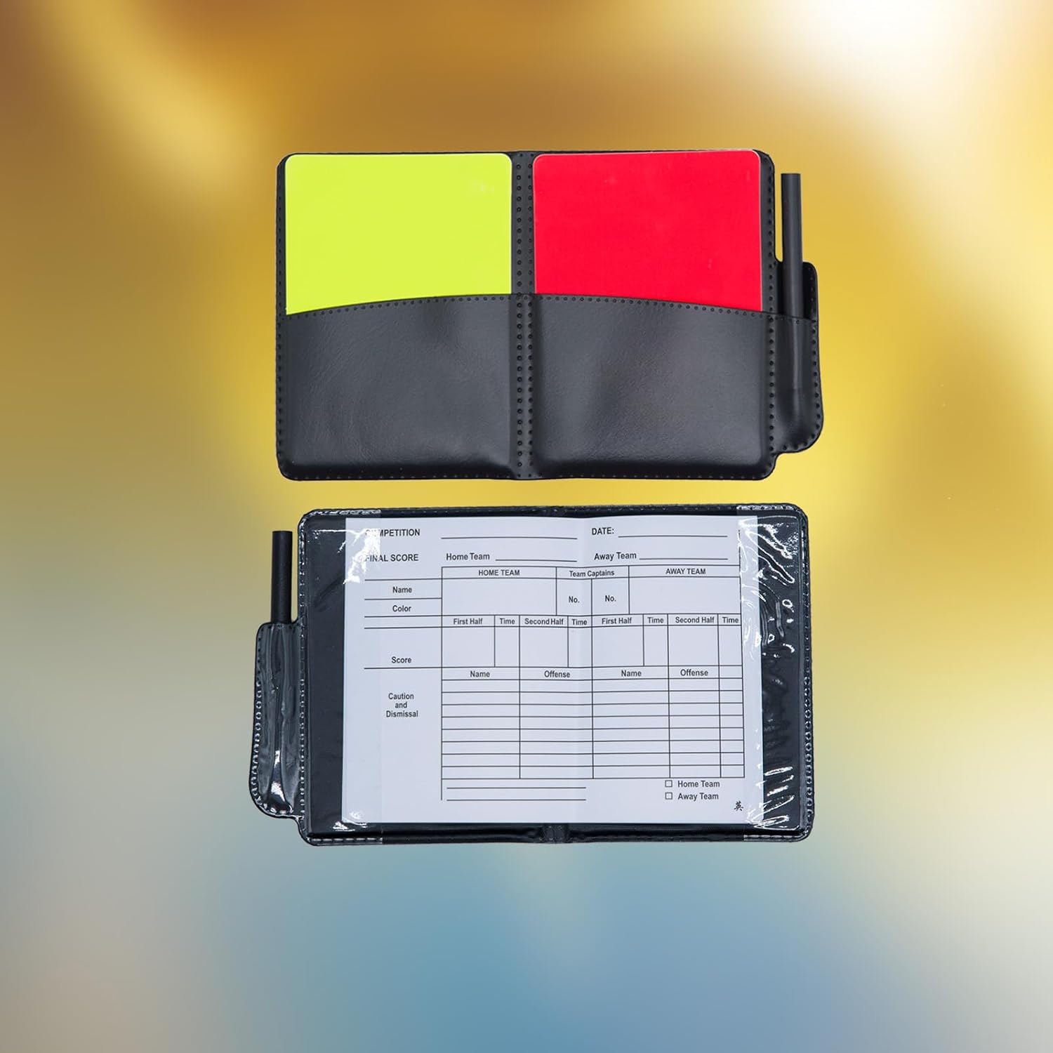 Soccer Referee-Flag Red Yellow-Cards Stainless-Whistles - Football Ref Checkered Linesman Flag Set Coach Gear Packs - Image 3