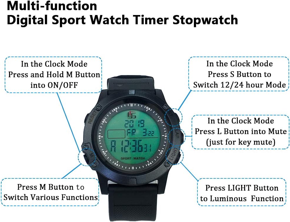 Professional Soccer Referee Watch with Tournament Mode Game Timer, 100-Lap Silent Stopwatch, 3-Line Backlit Display, On/Off Switch, Countdown/Alarm/Calendar for Football Officials, Coaches & Athletes - Image 6