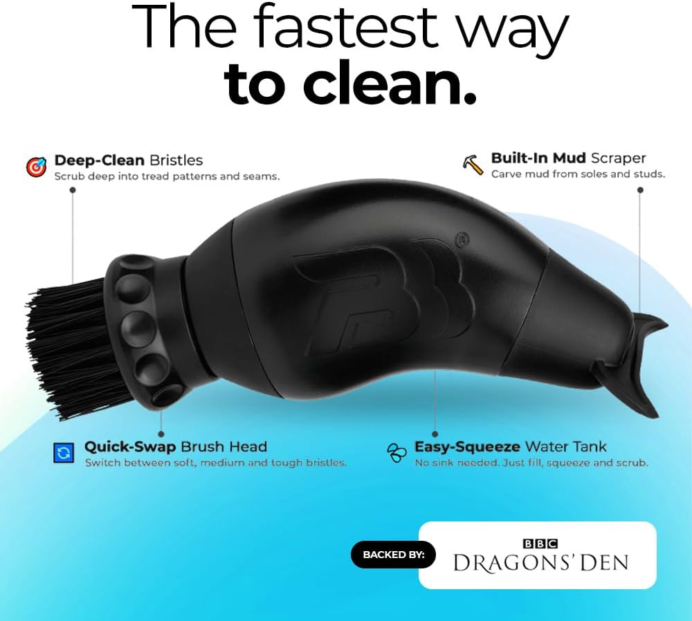 BootBuddy Cleat & Boot Cleaner Brush, Black | For Soccer Cleats, Golf Shoes, Baseball Cleats & Hiking Boots, Removes Mud, Dirt & Stains in Seconds - Image 5