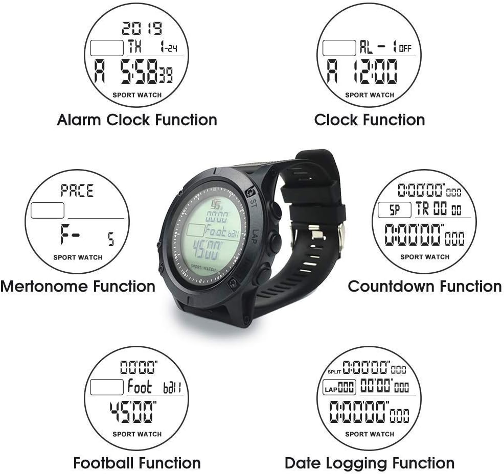 Professional Soccer Referee Watch with Tournament Mode Game Timer, 100-Lap Silent Stopwatch, 3-Line Backlit Display, On/Off Switch, Countdown/Alarm/Calendar for Football Officials, Coaches & Athletes - Image 2