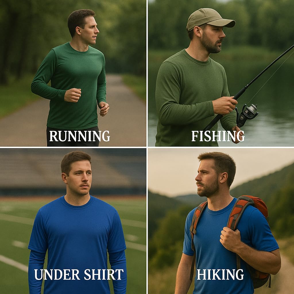 Men's Long Sleeve Moisture Wicking Athletic Shirts, Dry Fit Long Sleeve UV Protection Shirts Men for Workout, Running, Hiking - Image 6