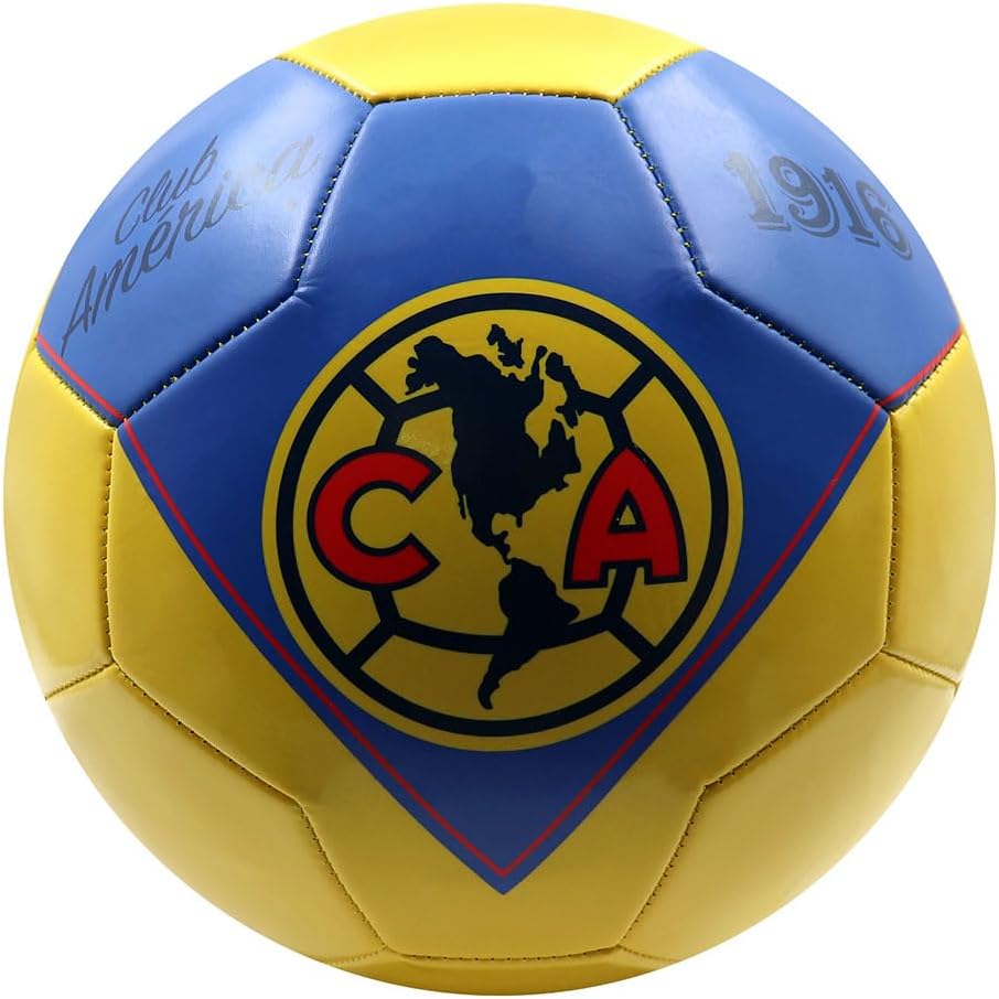 Voit Club América Size 5 Soccer Ball - Officially Licensed Liga MX Merchandise with Heritage Amarillo Design- 32-Panel Machine-Stitched Pro Soccer Ball for True Ball Flight- Ideal Gift for USA Fans
